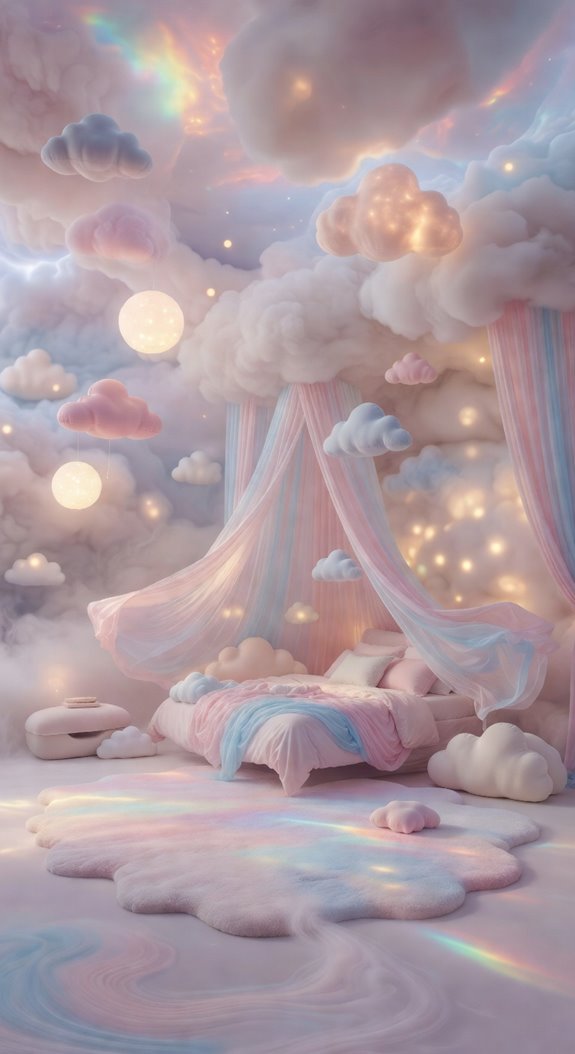 pastel cloud bedroom dreamy glow