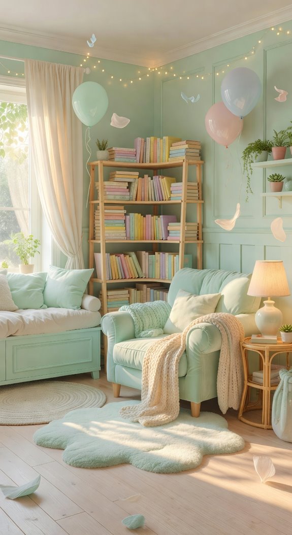 pastel mint reading nook charm
