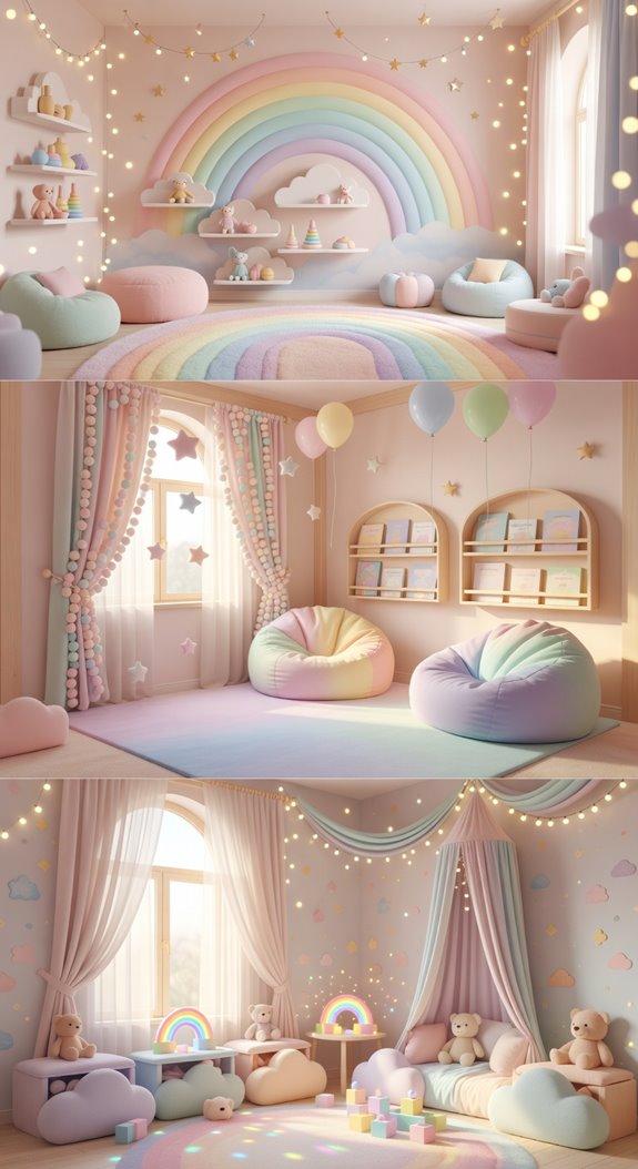 pastel rainbow playroom inspiration