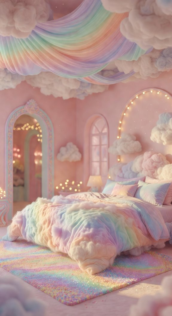 pastel rainbow soft ombr layering