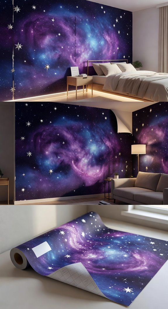 peel and stick galaxy wallpaper rental friendly