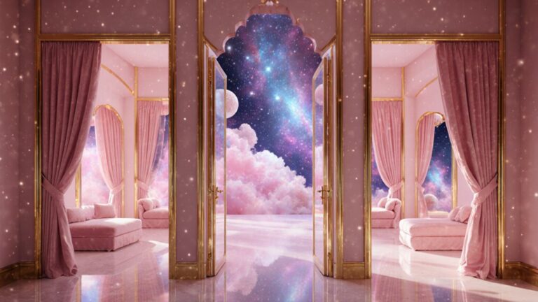 pink and gold galaxy rooms