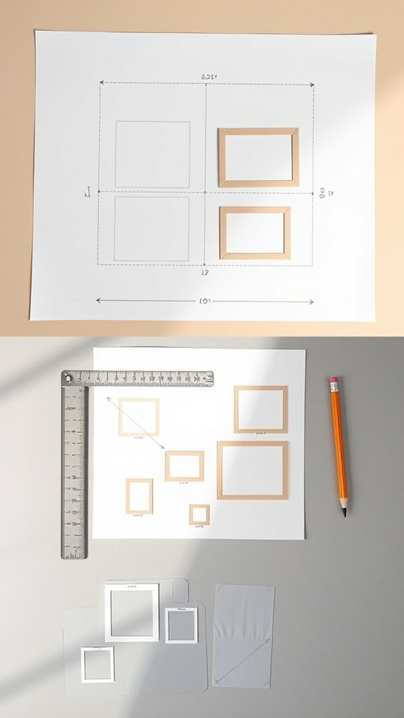 plan gallery wall on paper first