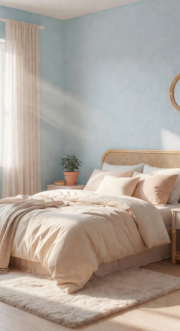 powder blue soft morning light