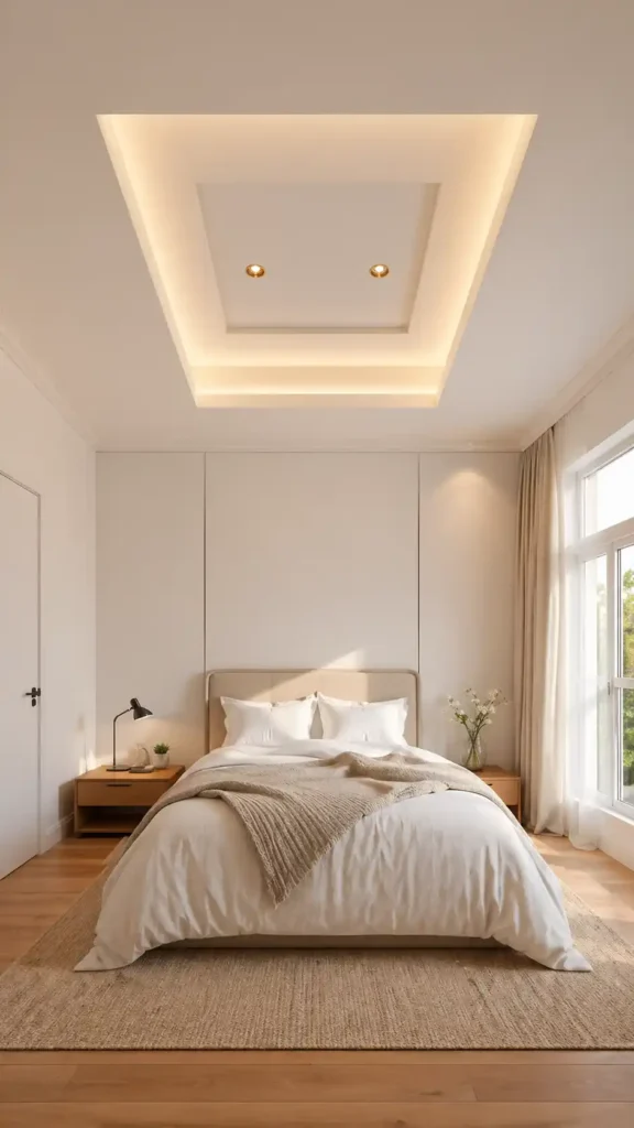 recessed layered tray ceiling lighting canopy