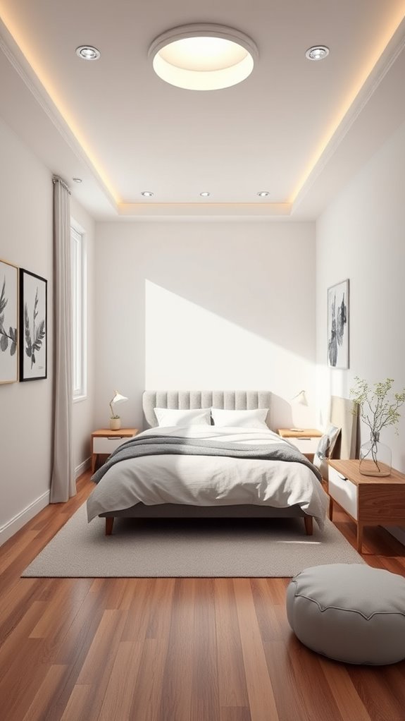 recessed lighting frees floor space
