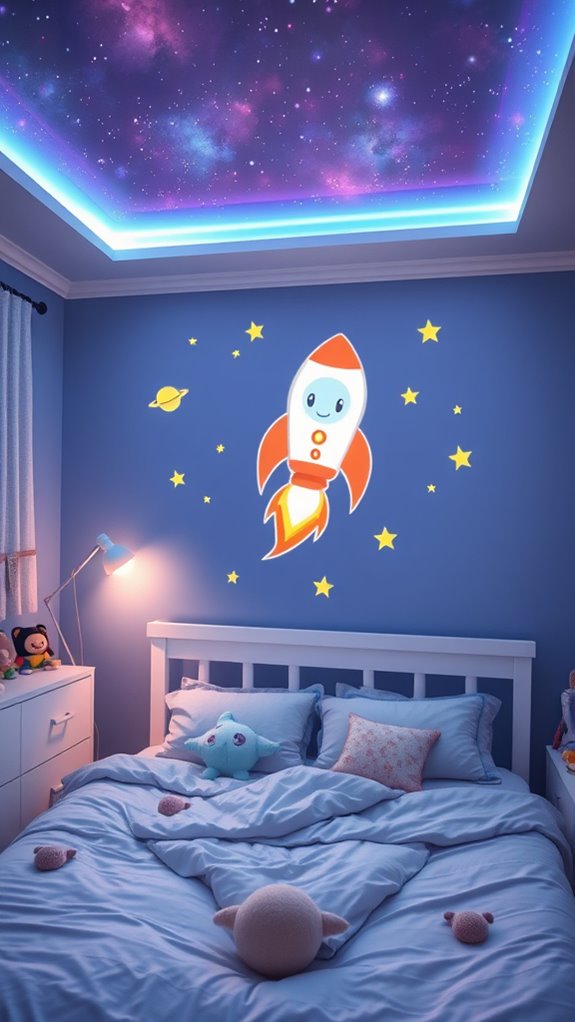 rocket and astronaut display accents