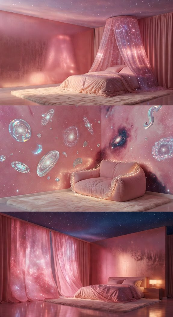 rose gold wall with stars