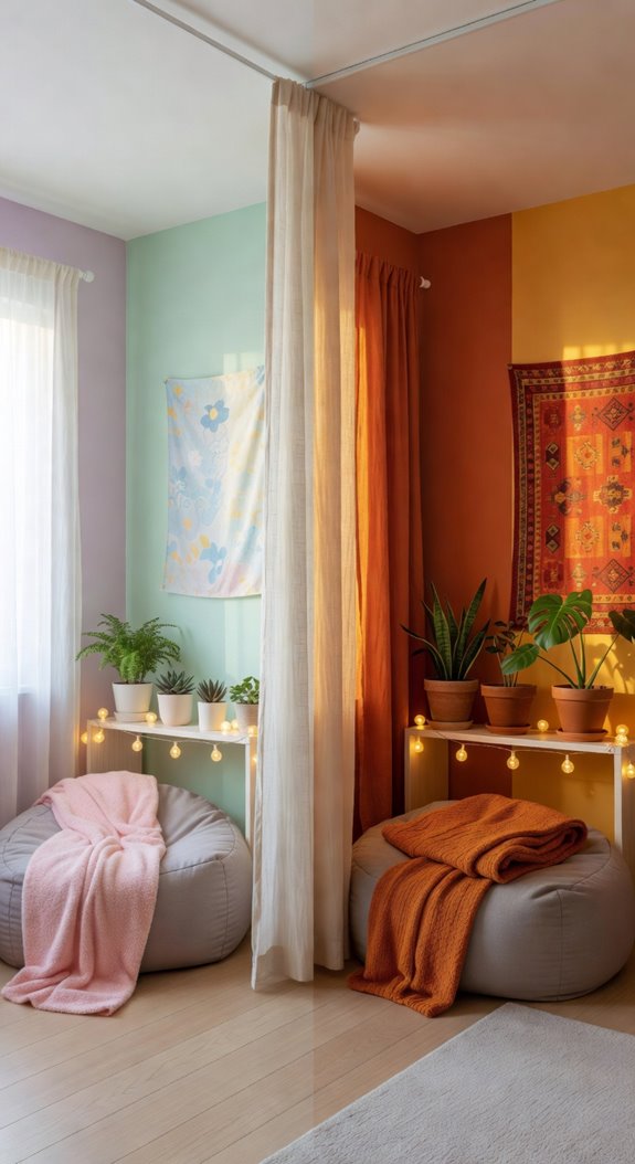rotating decor sustains calming sanctuary
