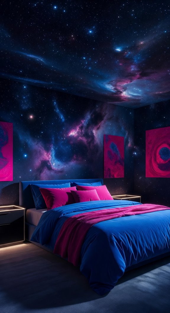 royal blue magenta nebula inspired accents
