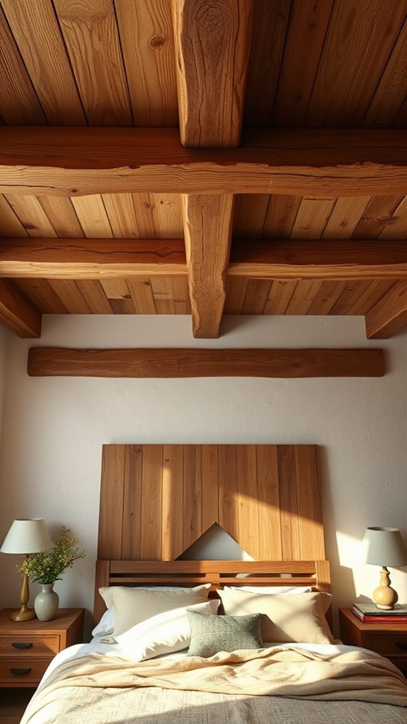 rustic wooden beam ceilings elevate rooms