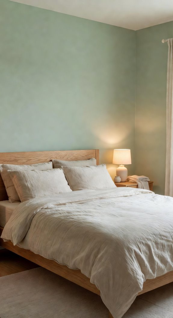 sage green linen wood