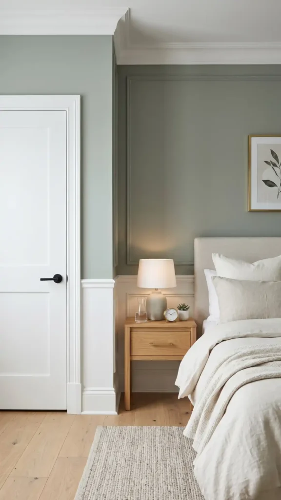 sage green white trim