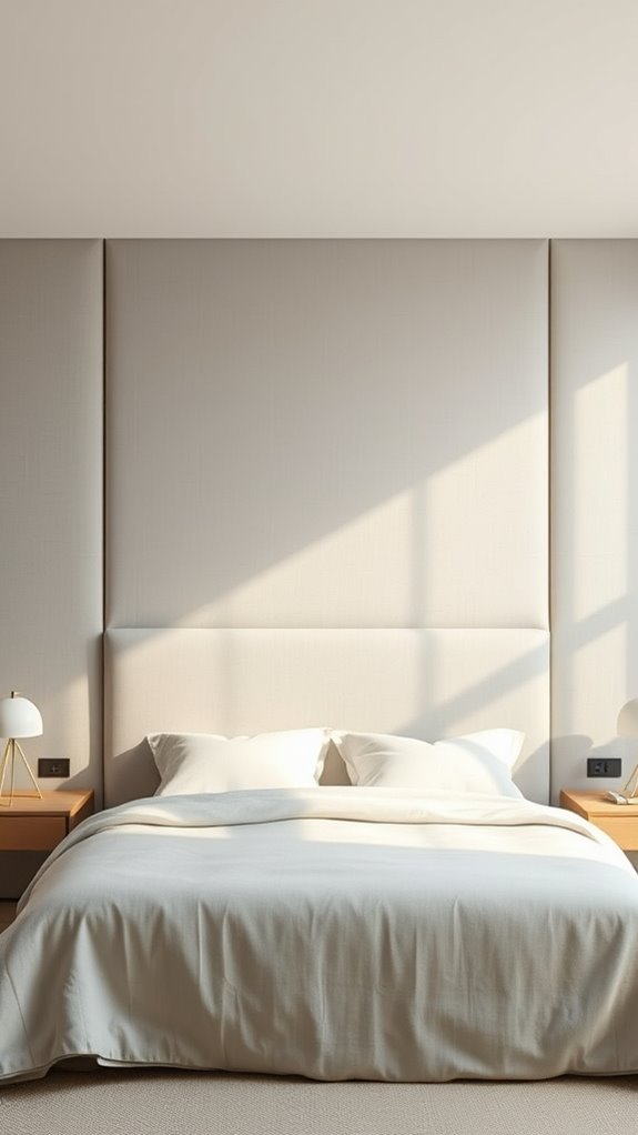 serene monochromatic headboard walls