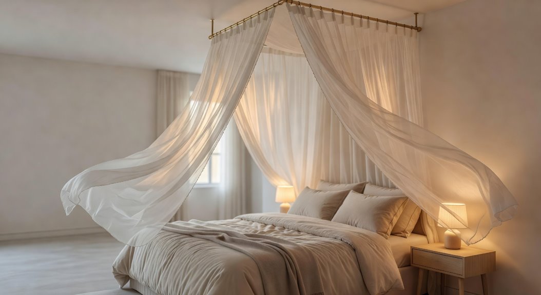 sheer canopy transforms bedroom ambiance