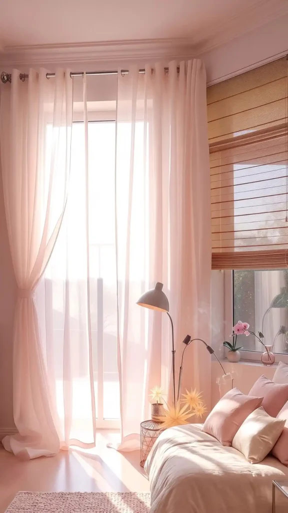 sheer white or metallic panels