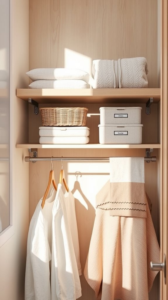shelves above closet rod