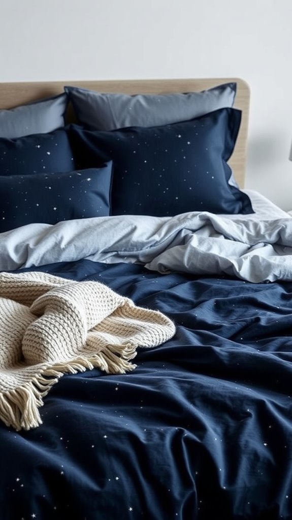 silky navy linen depth layers