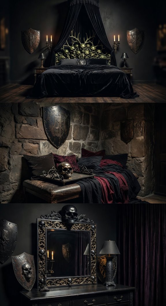 skulls shields sconces define room
