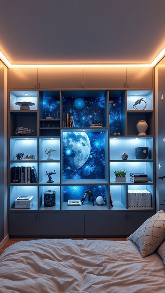 sleek shelves cosmic display