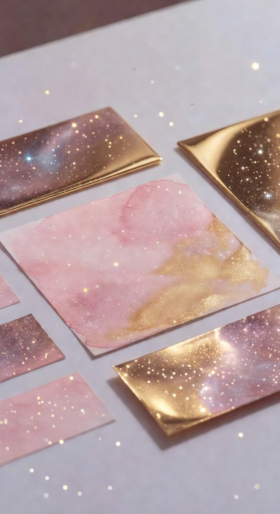 soft blush dusty rose palette with gold accents