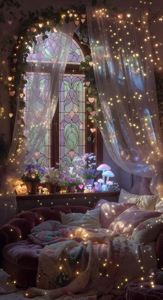 soft light filled fairy window nook