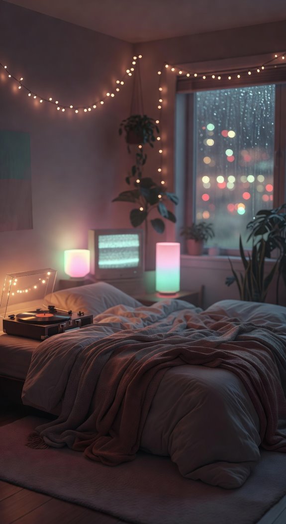 soft neon glow calming setup