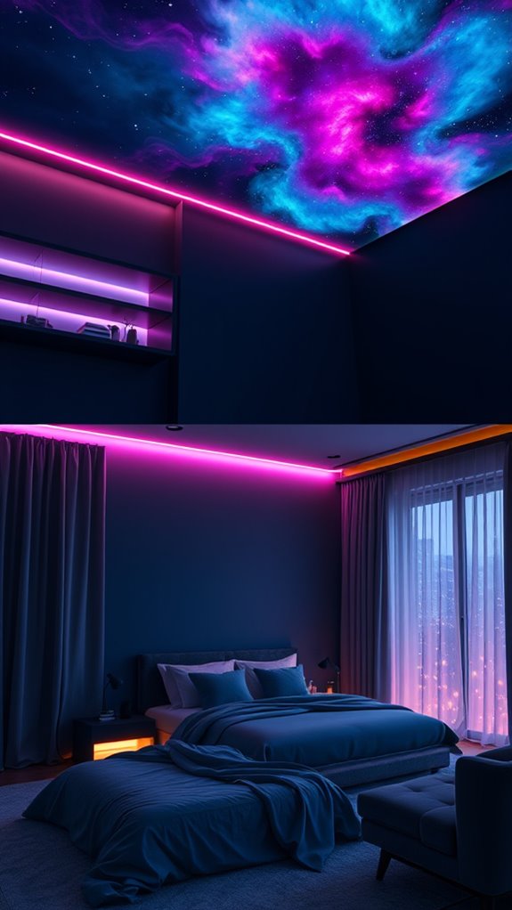 soft neon nebula lighting installation plan