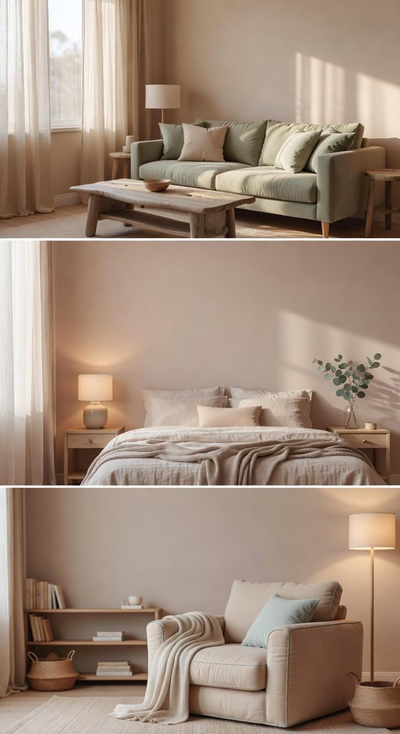 soft neutrals with muted accents