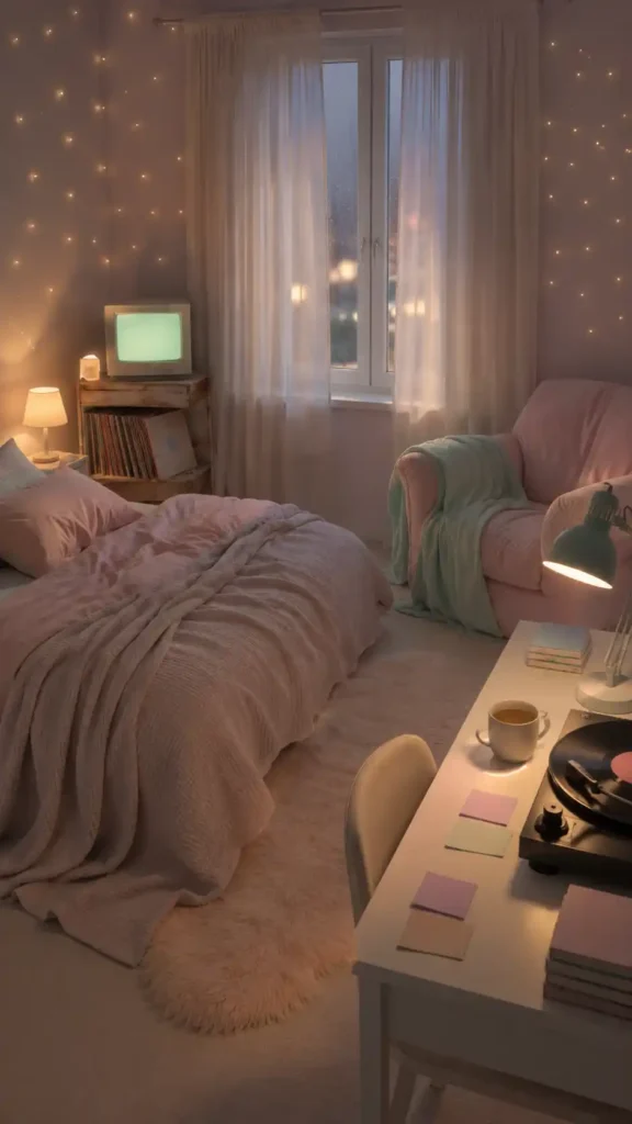 soft pastel lo fi sanctuary ambiance
