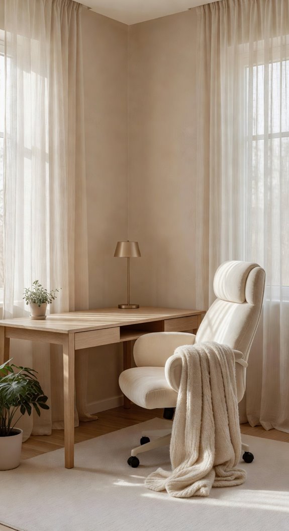 soft warm calming home office