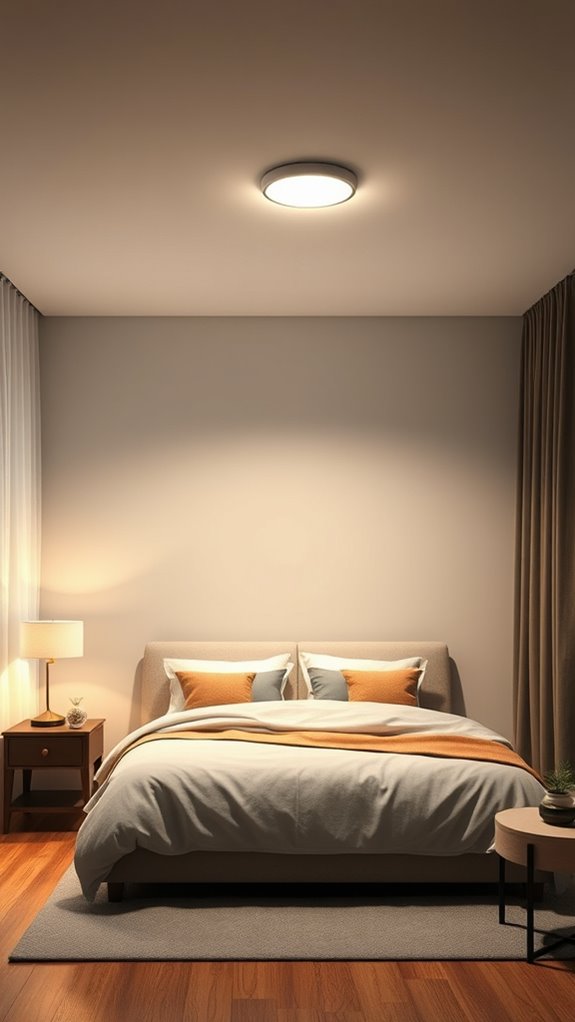soft warm layered bedroom lighting