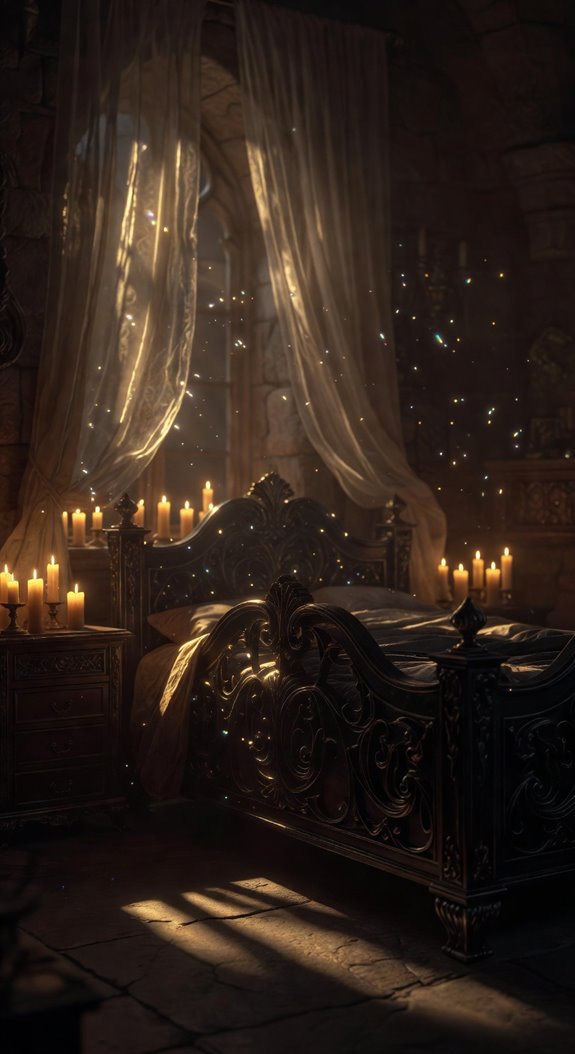 softened candlelit moody drapery ambiance