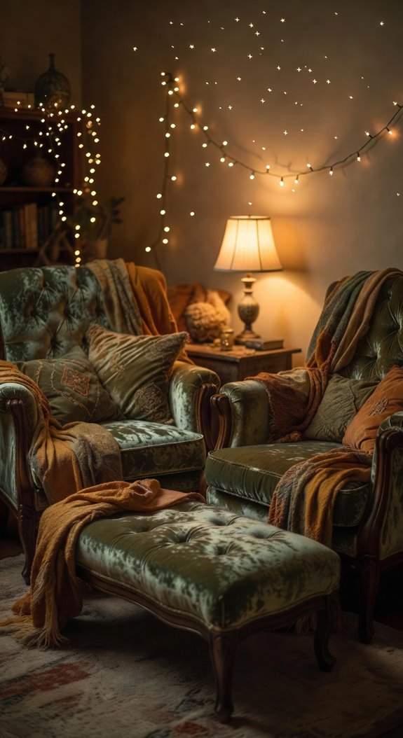 south facing reading nook with upholstered armchair storage bench