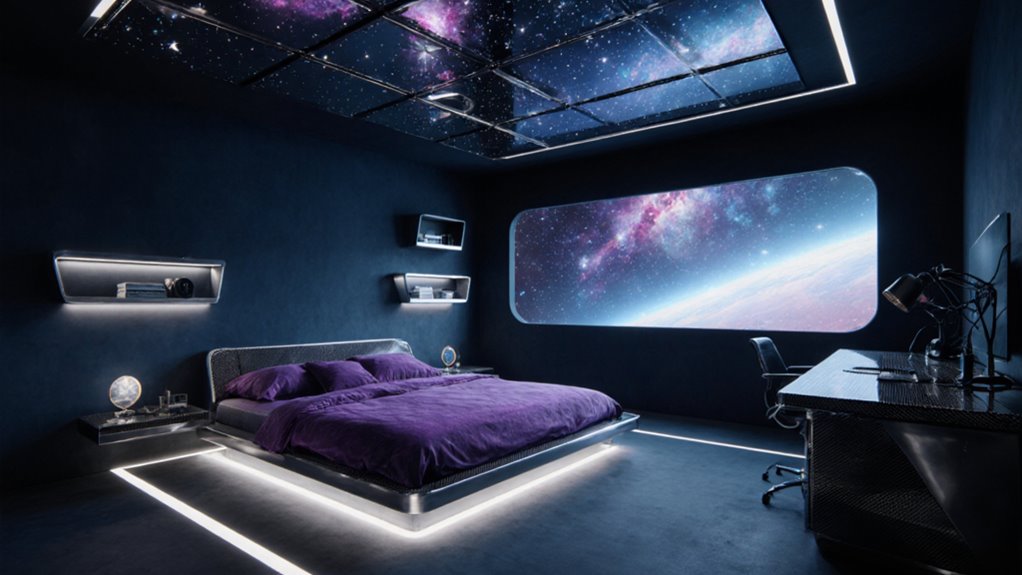 space themed futuristic bedroom ideas