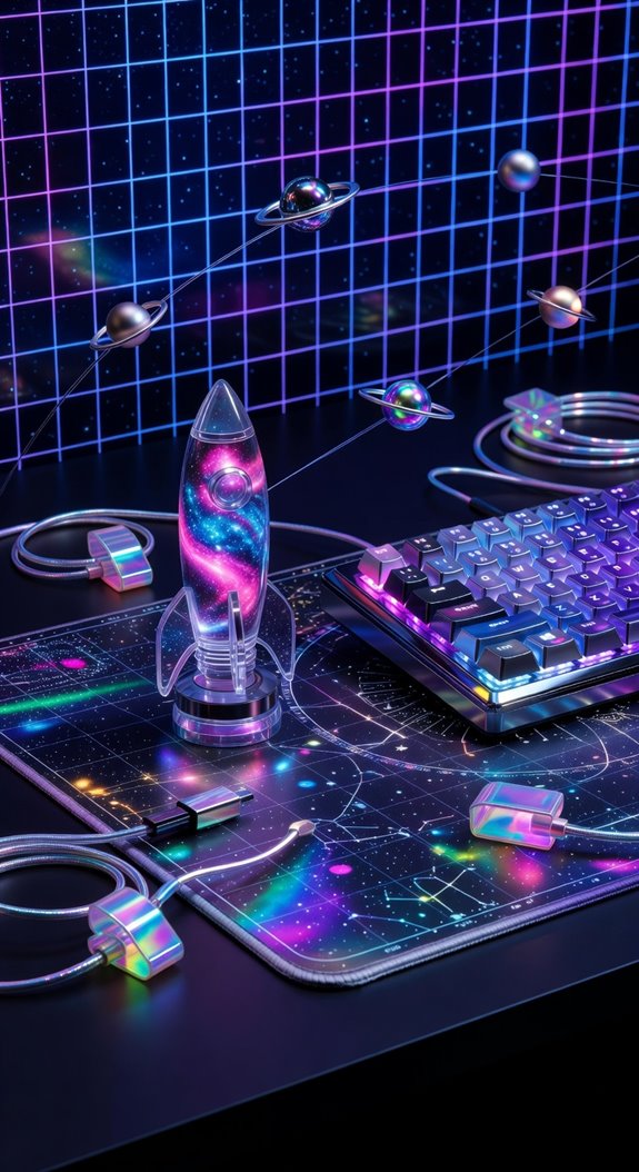 spacecore desk accessories unify space themed workspace