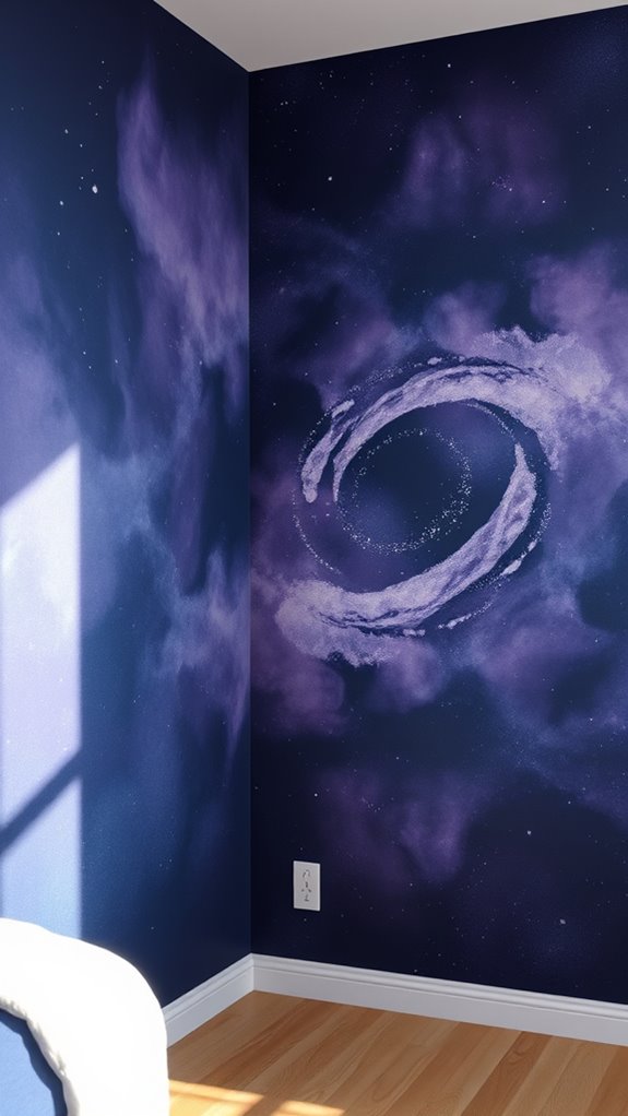 sponge paint galaxy wall treatment
