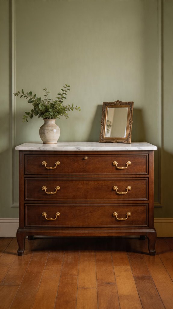 statement piece anchors vintage bedroom