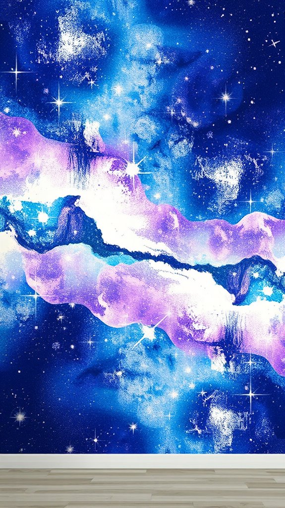 stenciled galaxy wall precision