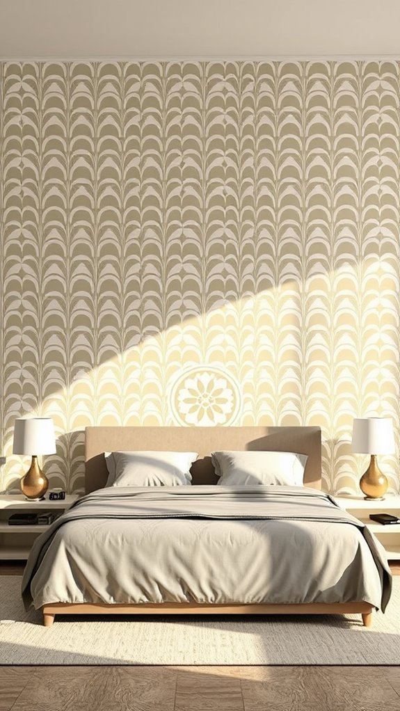 stenciled wall layered elegance