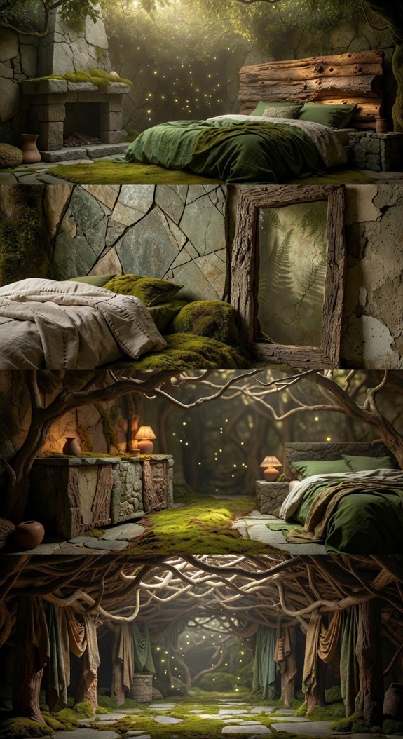 stone bark moss texture trio