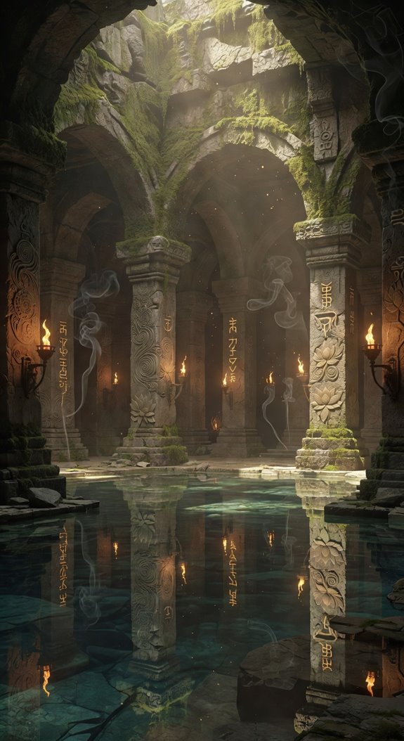 stone carved earthy meditation sanctuary