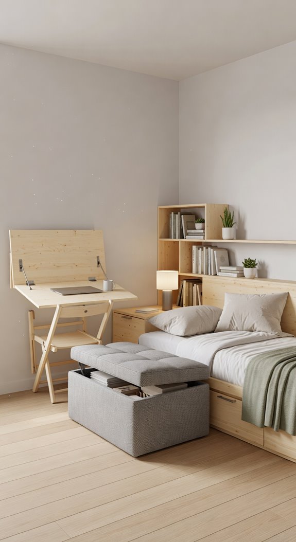 storage bed with built in drawers