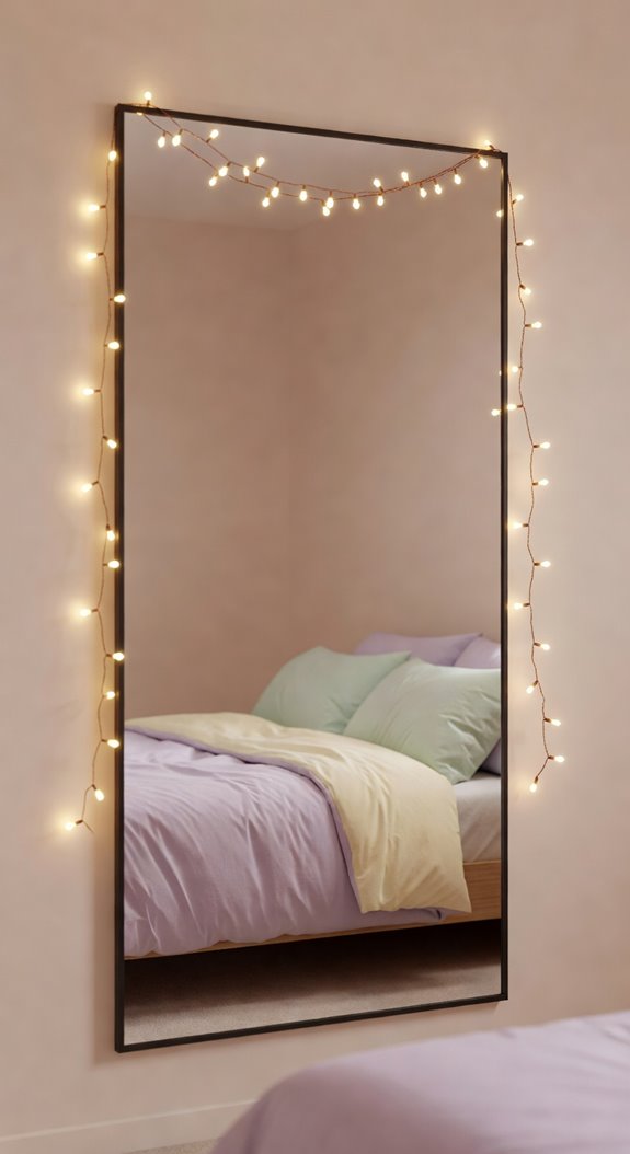 string lights frame mirrored glow