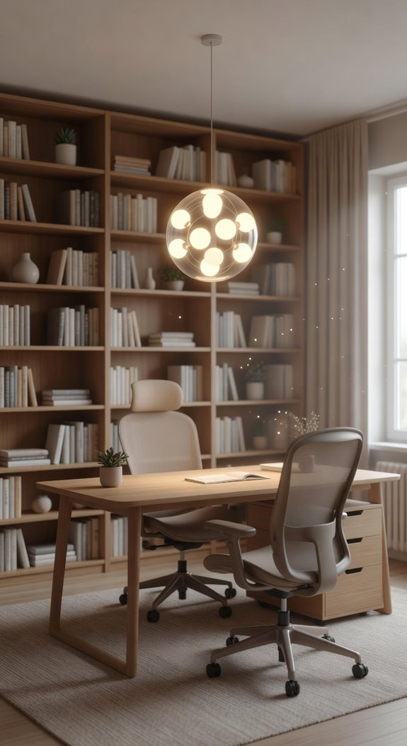 suspended pendant enhances focus