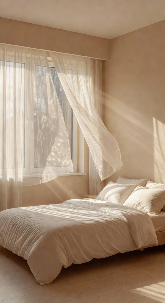 swap heavy drapes for sheer curtains