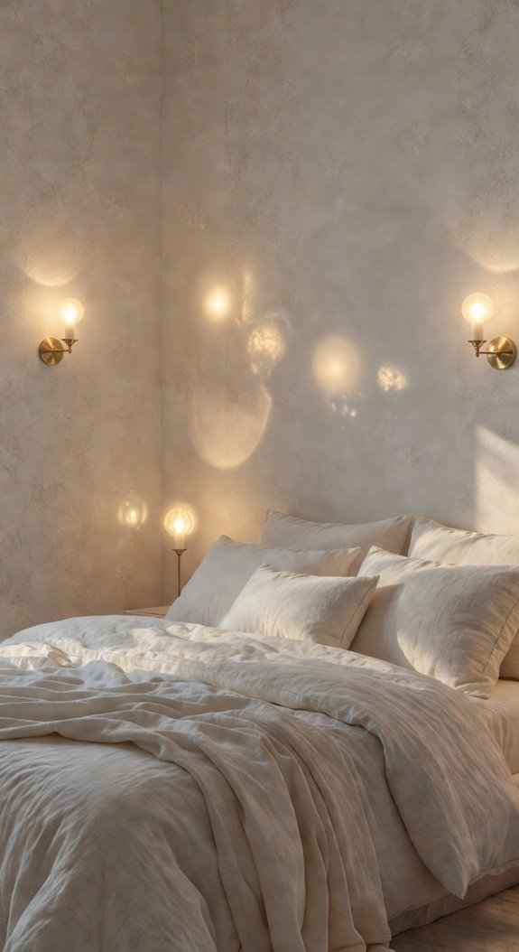 symmetrical brass linen sconces