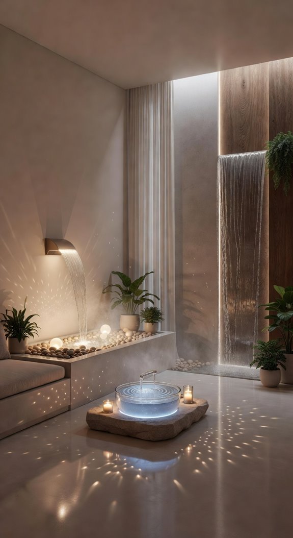 tabletop fountain wall waterfall