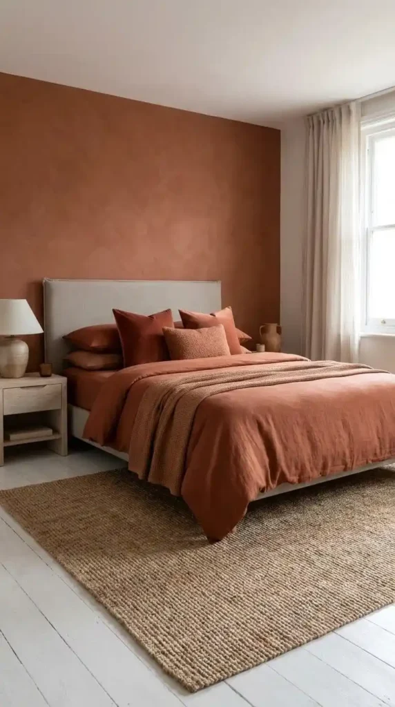 terracotta and rust accents elevate warmth