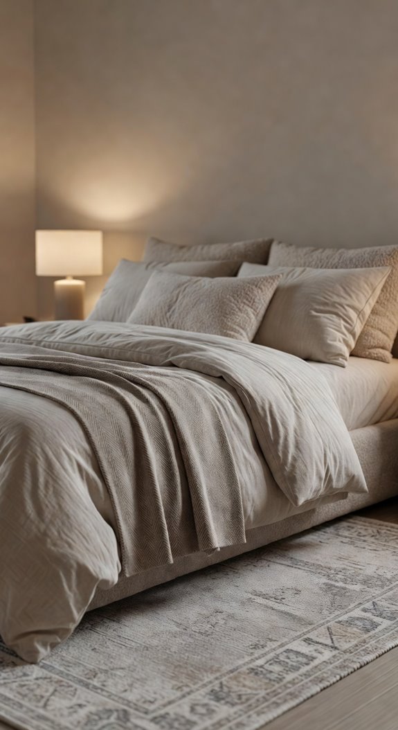 texture rich budget bedroom upgrades pillows throws rug